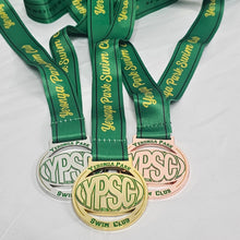 Load image into Gallery viewer, Swim Medal with Logo and Custom Ribbon
