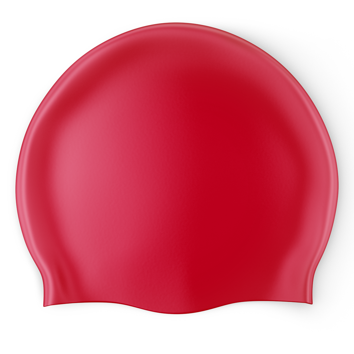 Design Your Own Printed Flat Silicone Swim Cap RED