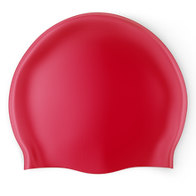 Load image into Gallery viewer, Design Your Own Printed Flat Silicone Swim Cap RED
