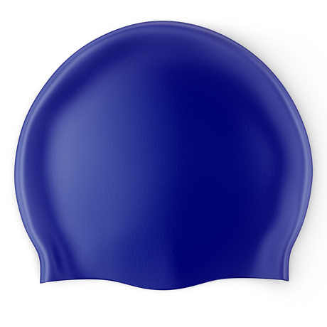 Design Your Own Printed Flat Silicone Swim Cap BLUE