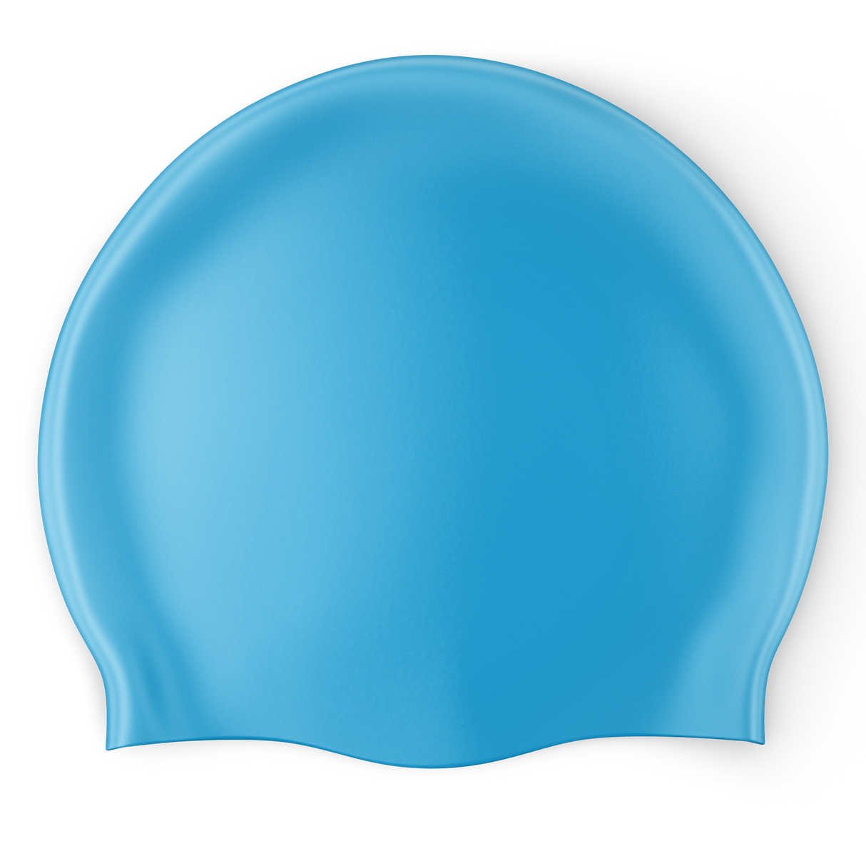 Design Your Own Printed Flat Silicone Swim Cap BLUE