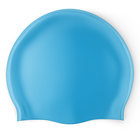 Design Your Own Printed Flat Silicone Swim Cap BLUE