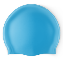Load image into Gallery viewer, Design Your Own Printed Flat Silicone Swim Cap BLUE
