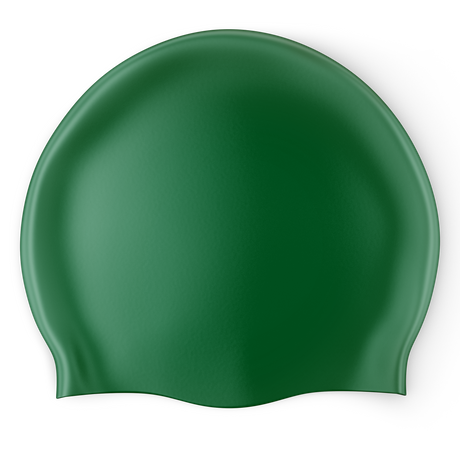 Design Your Own Printed Flat Silicone Swim Cap GREEN
