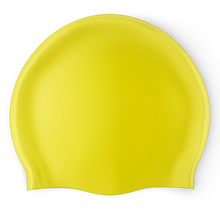 Load image into Gallery viewer, Design Your Own Printed Flat Silicone Swim Cap YELLOW
