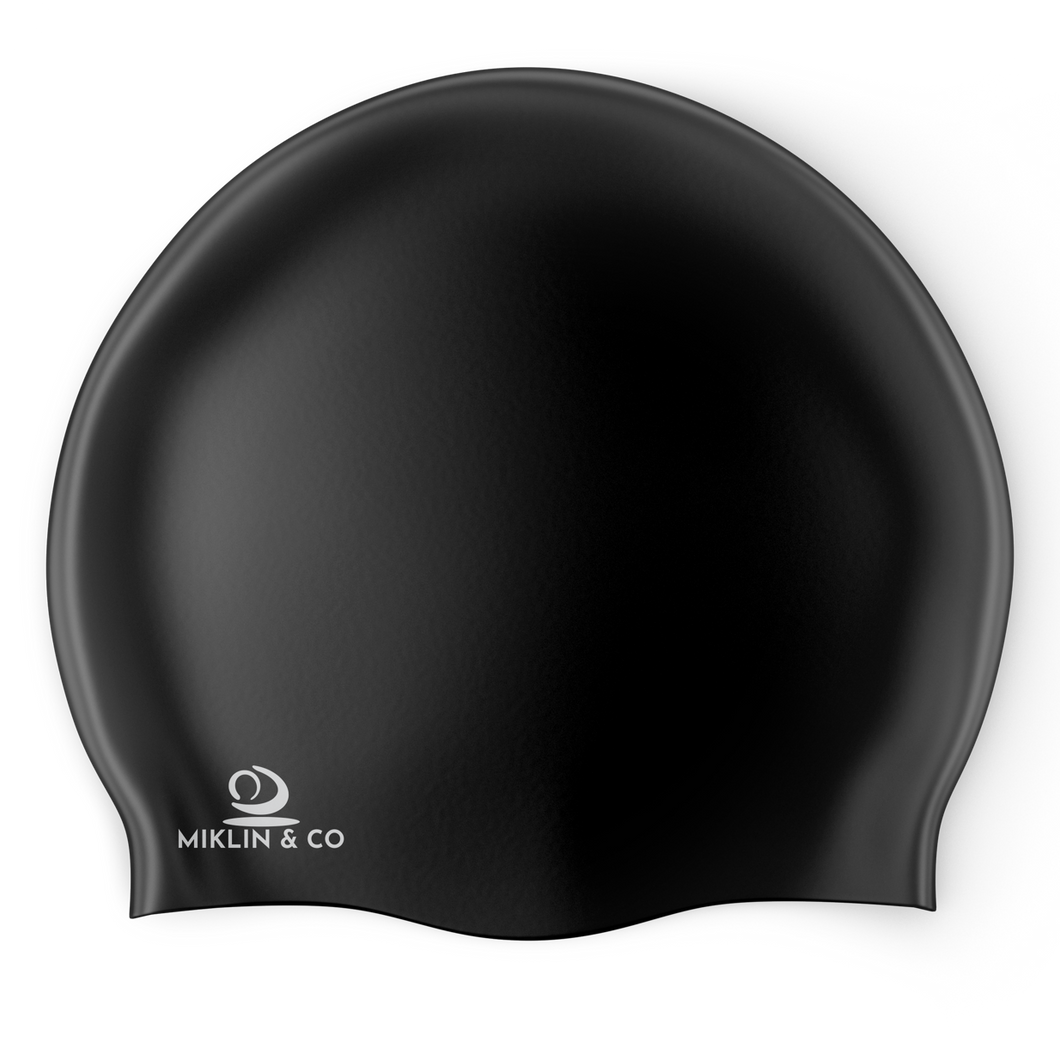 Black Silicone Swim Cap