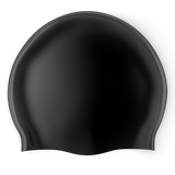Design Your Own Printed Flat Silicone Swim Cap BLACK