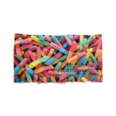 SOUR WORMS Cotton and Poly Velour Beach Towel