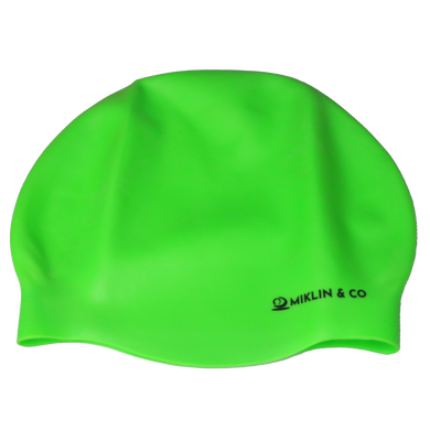 Fluro Green Seamless Silicone Swim Cap