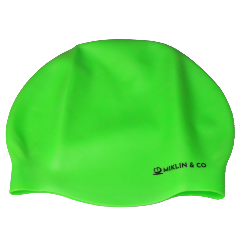 Fluro Green Seamless Silicone Swim Cap