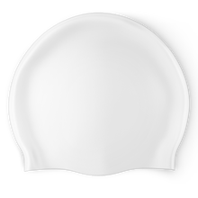 Load image into Gallery viewer, Design Your Own Printed Flat Silicone Swim Cap WHITE
