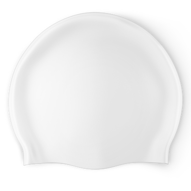 Design Your Own Printed Flat Silicone Swim Cap WHITE
