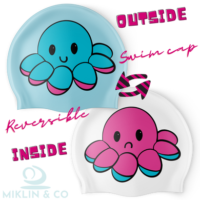 Reversible Octopus Swim Cap - Pink/Blue